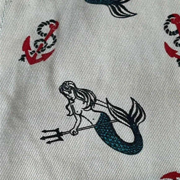 Hawkings McGill cut-off topless mermaid print Men’s chino shorts Size 30 - Picture 2 of 8